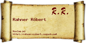 Rahner Róbert névjegykártya