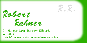 robert rahner business card